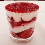 Crème chocolat blanc et fraises au gingembre